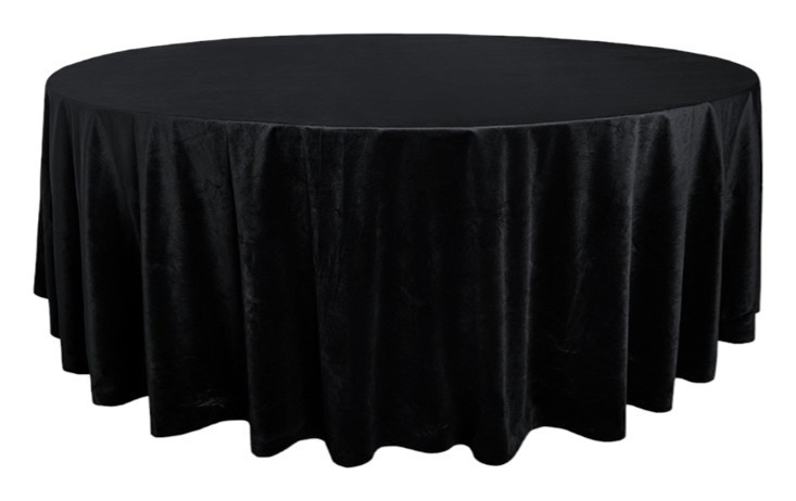 Runde Tischdecke aus Samt - Schwarz