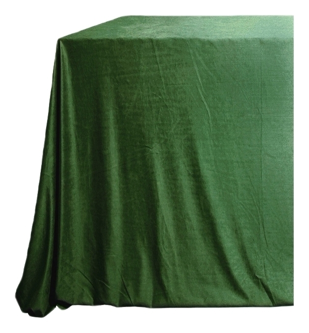 Rechteckige Tischdecke aus Samt - Olivengrün