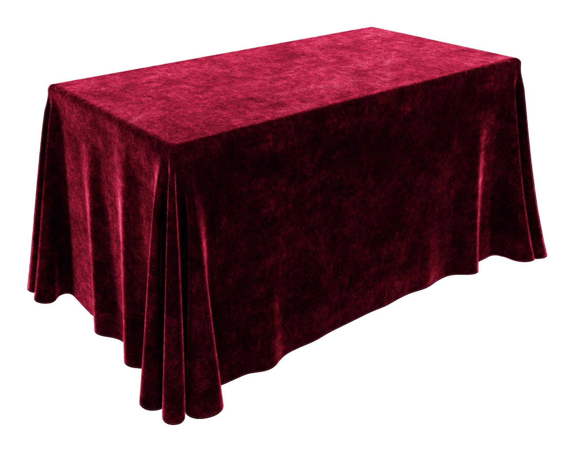 Rechteckige Tischdecke aus Samt - Bordeauxrot