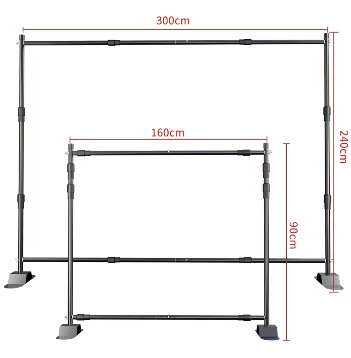 Verstellbares Metallgestell – Schwarz
