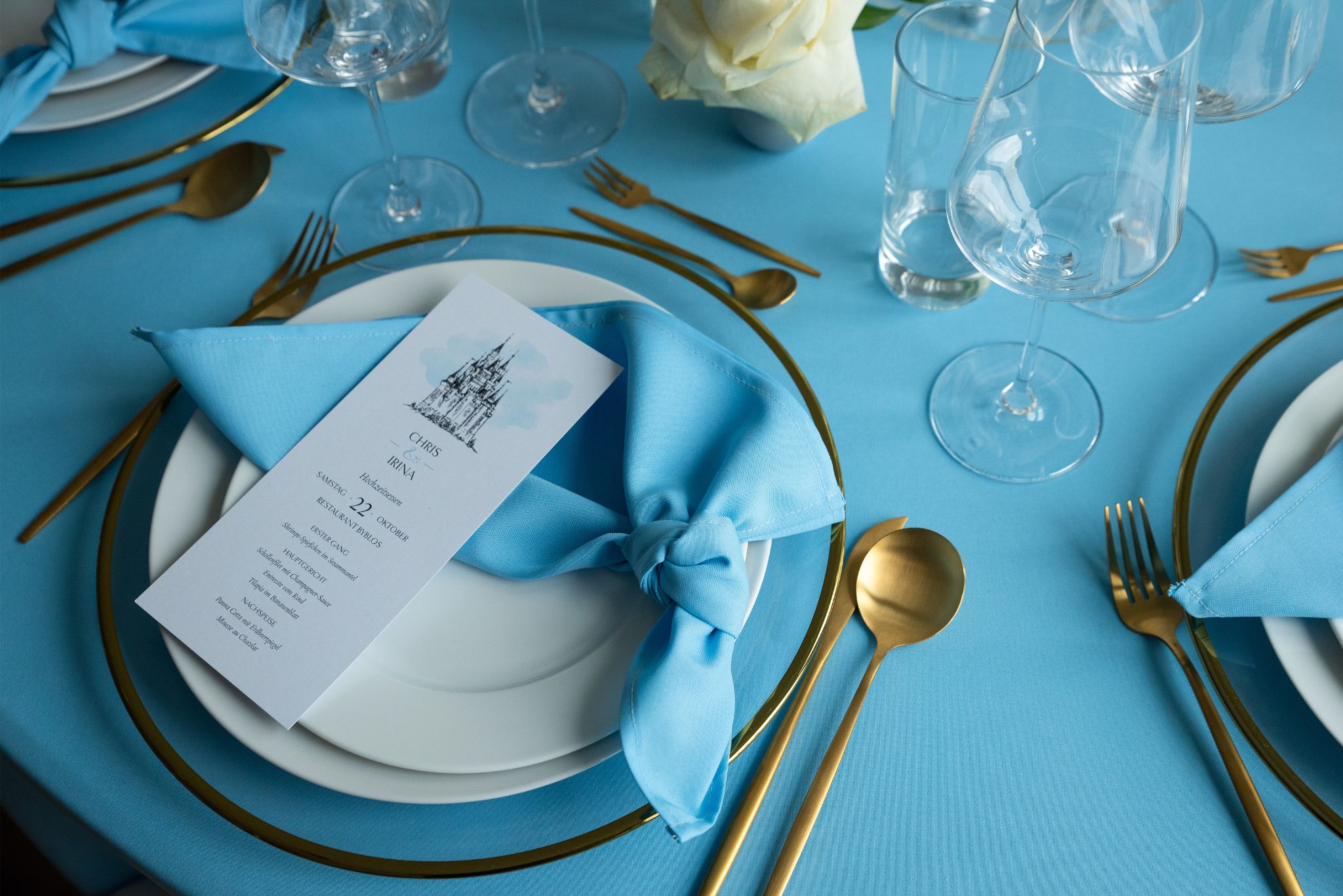 Serviette - Himmelblau