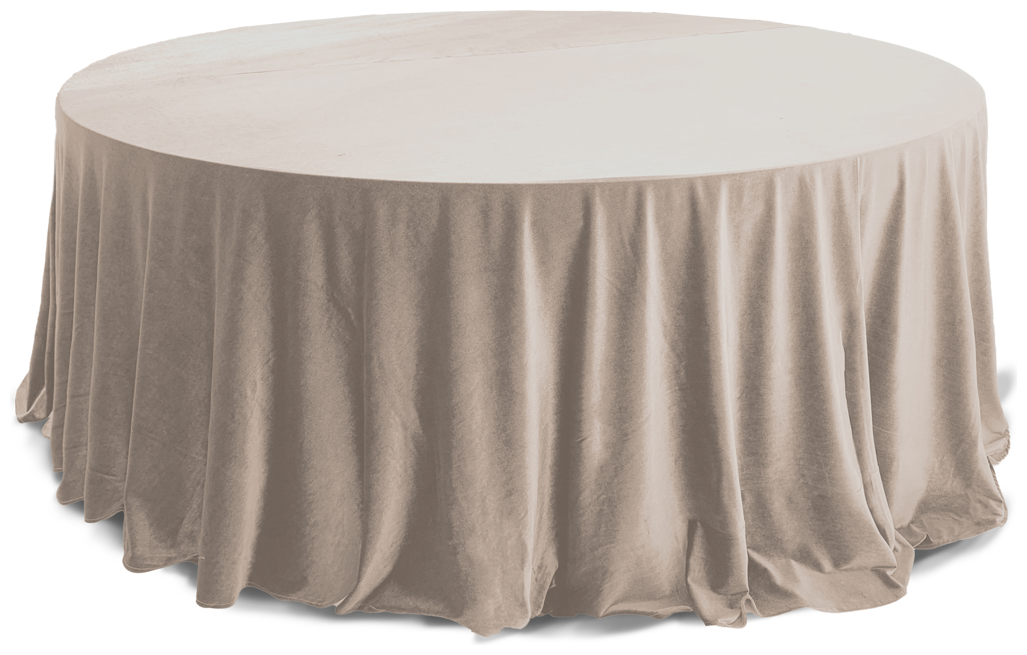 Runde Tischdecke aus Samt - Beige Clair