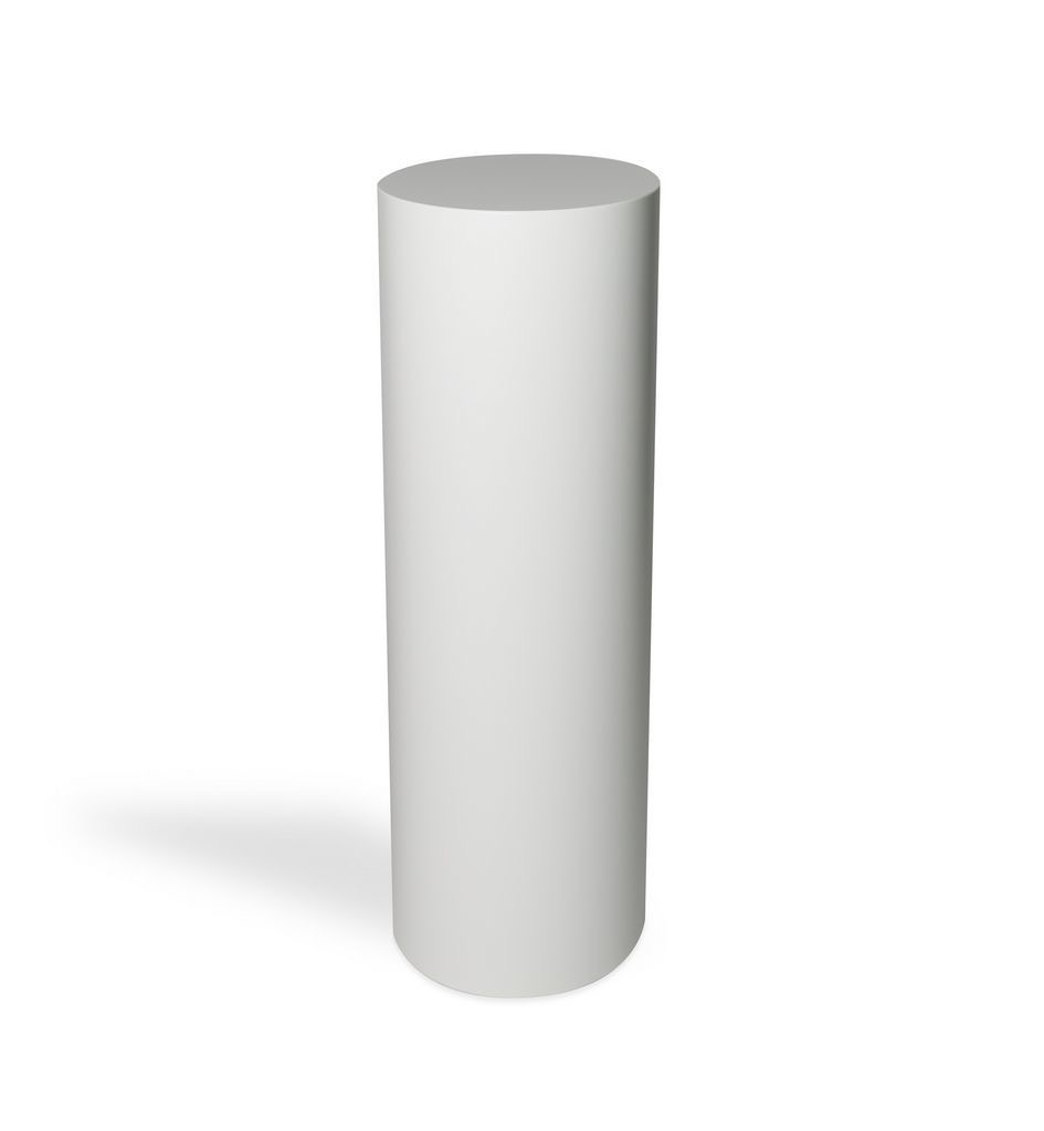 Weißer Zylinder-Sockel – Glänzend